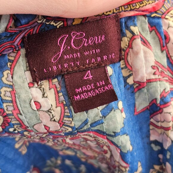 J. Crew Flora Belle Ruffle Shirt Liberty Fabric Sz 4 - Picture 10 of 13
